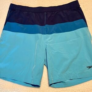 Speedo Men's Dual Blue Swim Trunks